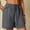 Grey, variant on DuoJiaJ Women's Linen Shorts Solid Color Comfortable Wide Leg Leisure Shorts Five Eighths Pants Women Casual Pants Blue L
