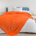 thumbnail image 2 of PiccoCasa Fluffy Fleece Blanket Lightweight Plush Throw Blanket for Couch Sofa Bed, Orange Twin(60" x 78"), 2 of 6