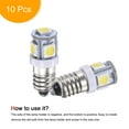 thumbnail image 3 of Uxcell 5-Surface Mounted Devices 5050 12V 1W E10 Mini LED Bulbs Lights White 10 Count, 3 of 6