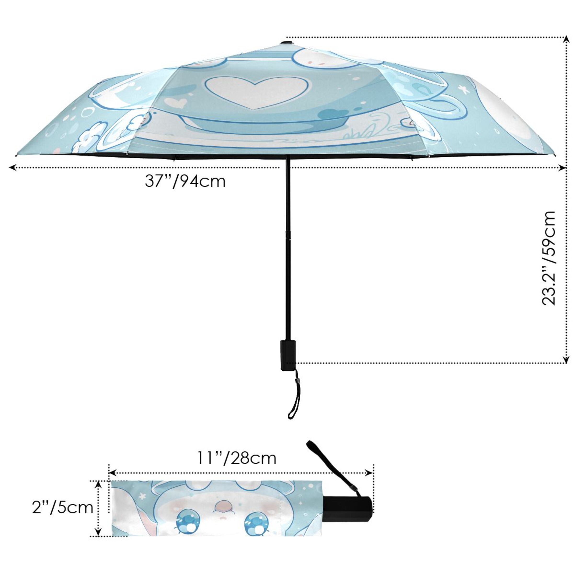 Cute Cinnamoroll Sanrio in Cup Compact Sun Umbrella Windproof Travel Umbrellas for Rain Strong Portable UV Protection