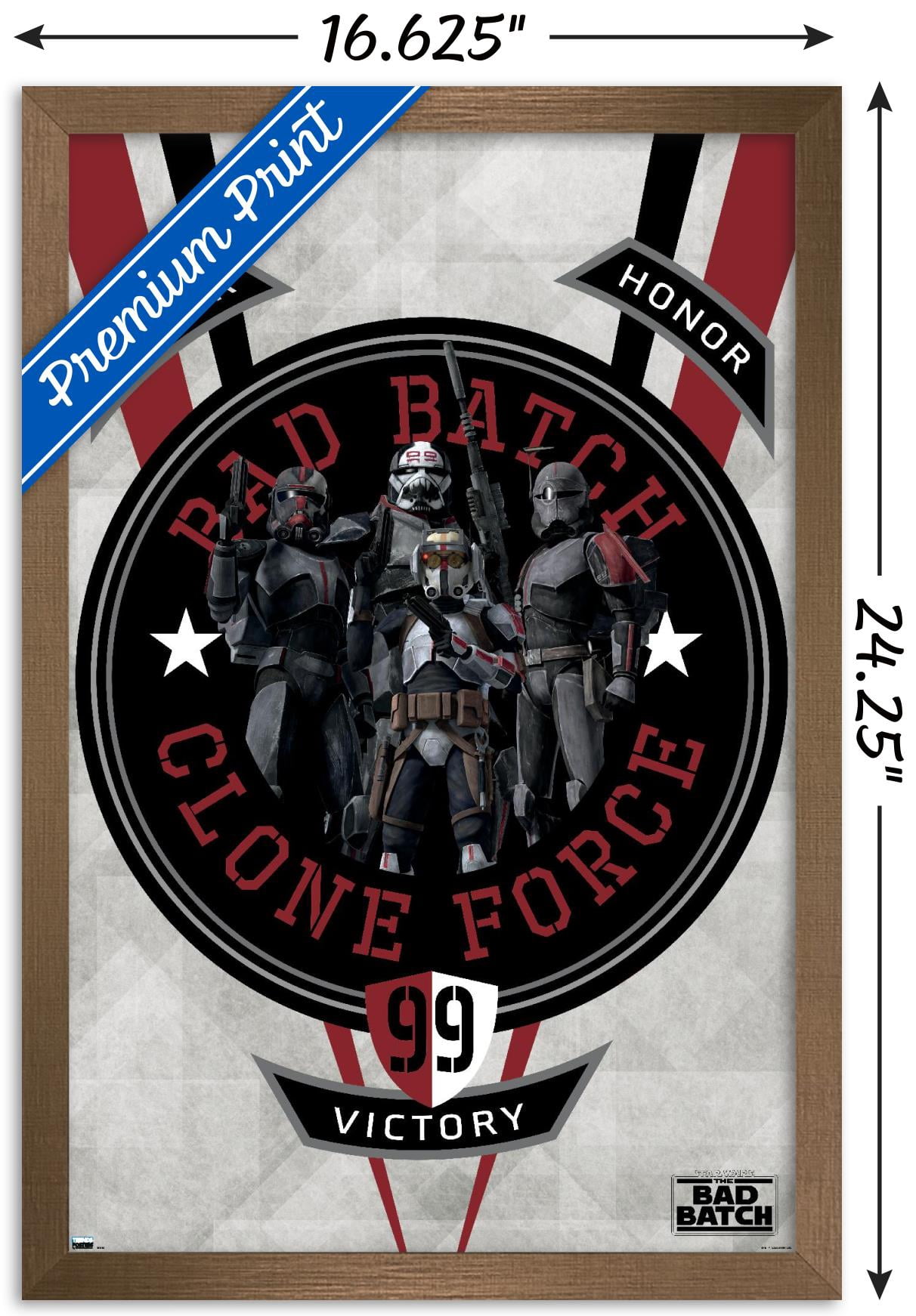 Star Wars: The Bad Batch - Badge Wall Poster, 14.725" x 22.375", Framed