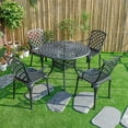thumbnail image 2 of 5 Pcs Black Bistro Set Patio Dining Table W/4 Chairs Cast Aluminium, 2 of 5