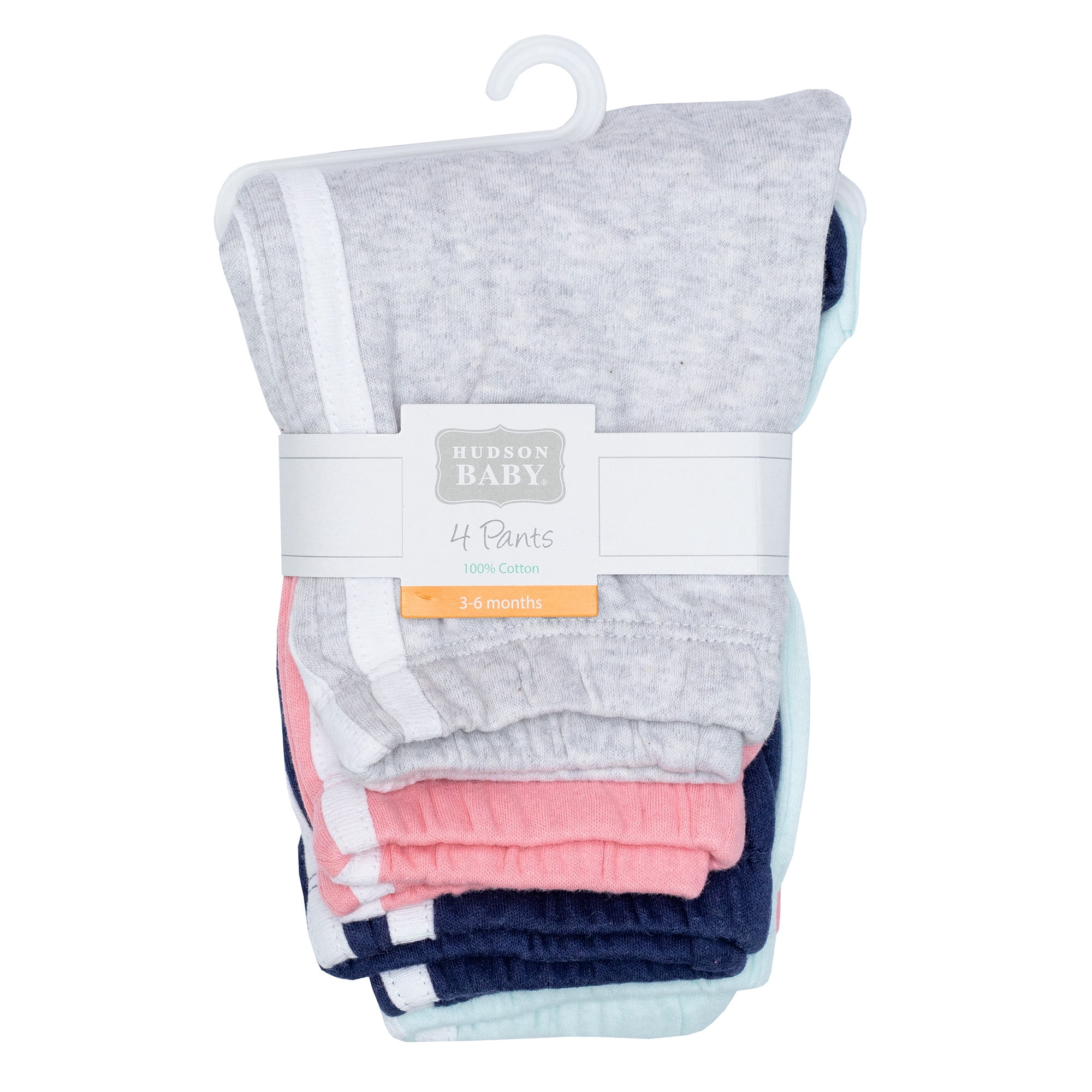 Hudson Baby Girl Cotton Pants and Leggings, Heather Gray Mint, 2T