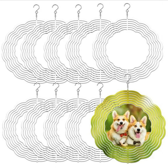10Pcs 8 Inch Sublimation Wind Spinner Blanks 3D Wind Spinners Hanging Wind Spinners for Indoor Outdoor Garden Decoration
