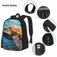 thumbnail image 3 of Disketp Colorful Underwater Sea Turtle Mochila Estampada de Gran Capacidad con Lonchera y Estuche, Set de 3 Piezas para Estudiantes, 3 of 7