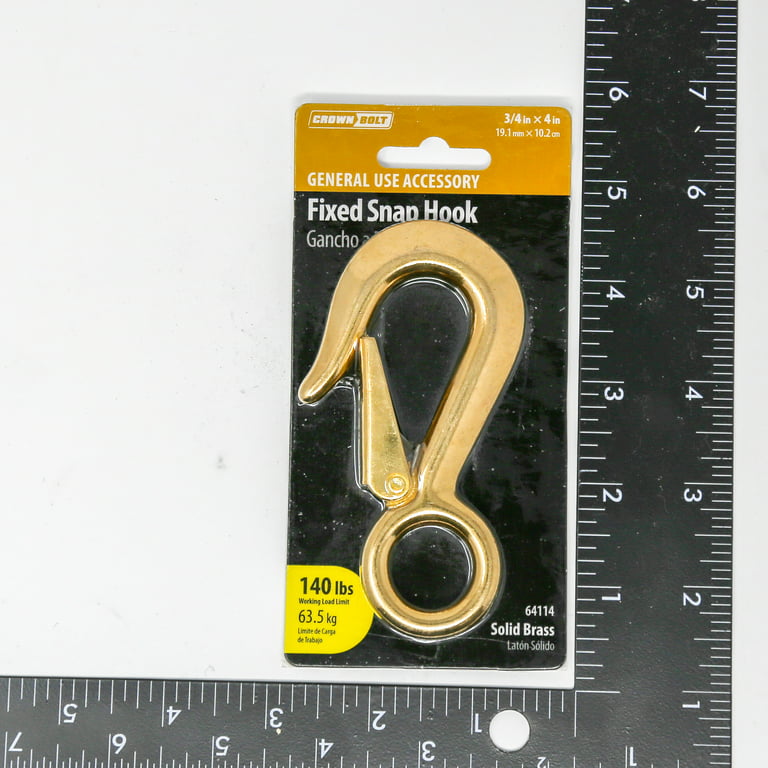 Crown Bolt 4 in. Solid Brass Snap Hook Carabiners Heavy Duty, Gold