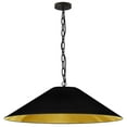 thumbnail image 2 of Dainolite PSY-XL-MB-698 1 Light Incandescent Pendant, Matte Black with Black & Gold Shade, 2 of 6