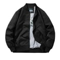 thumbnail image 6 of Danhjin Men's Casual Jackets Zip up Long Sleeve Stand Collar Fall Winter Outerwear Solid Color Comfy Fashion Coats, 6 of 10