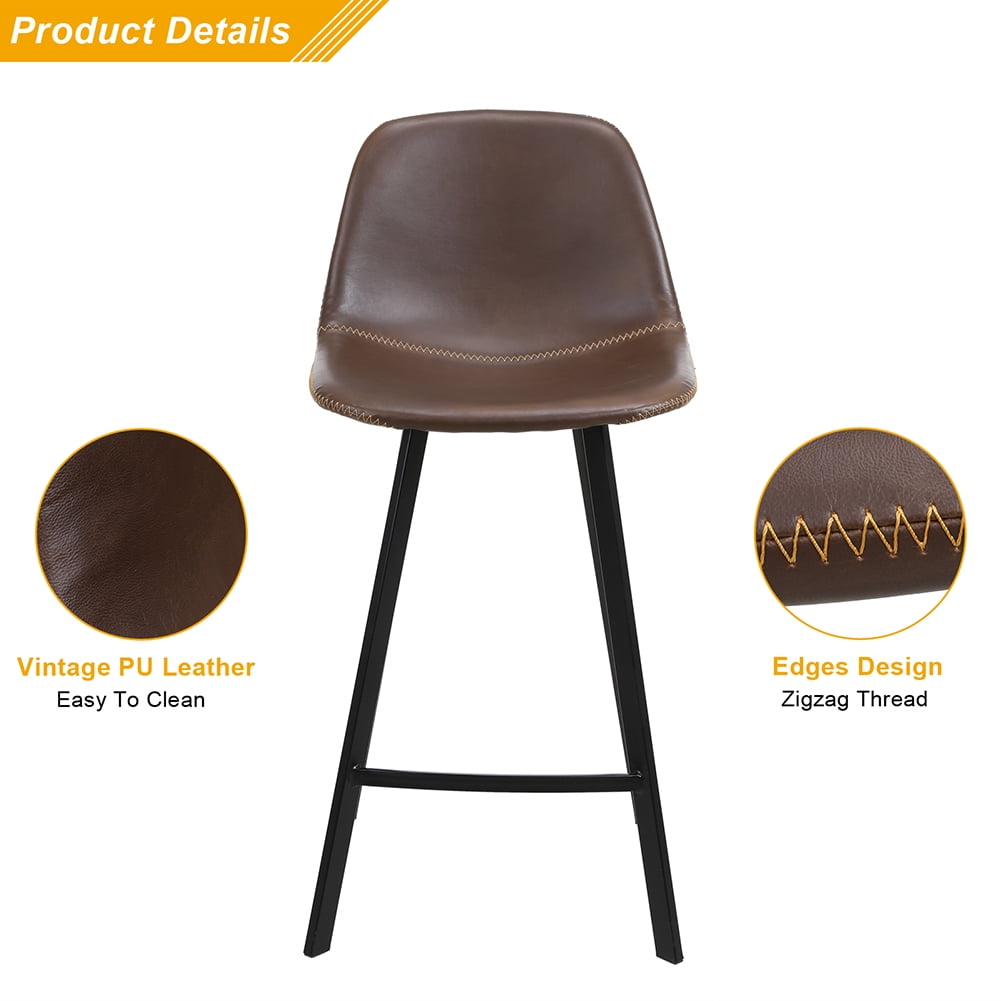 Private Jungle FCH 2pcs Wrought Iron Bar Stool With Curved Feet, Medium Height 46*36*91cm Dark Brown Private Jungle FCH 2pcs Wrought Iron Bar Stool With Curved Feet, Medium Height 46*36*91cm Dark Brown