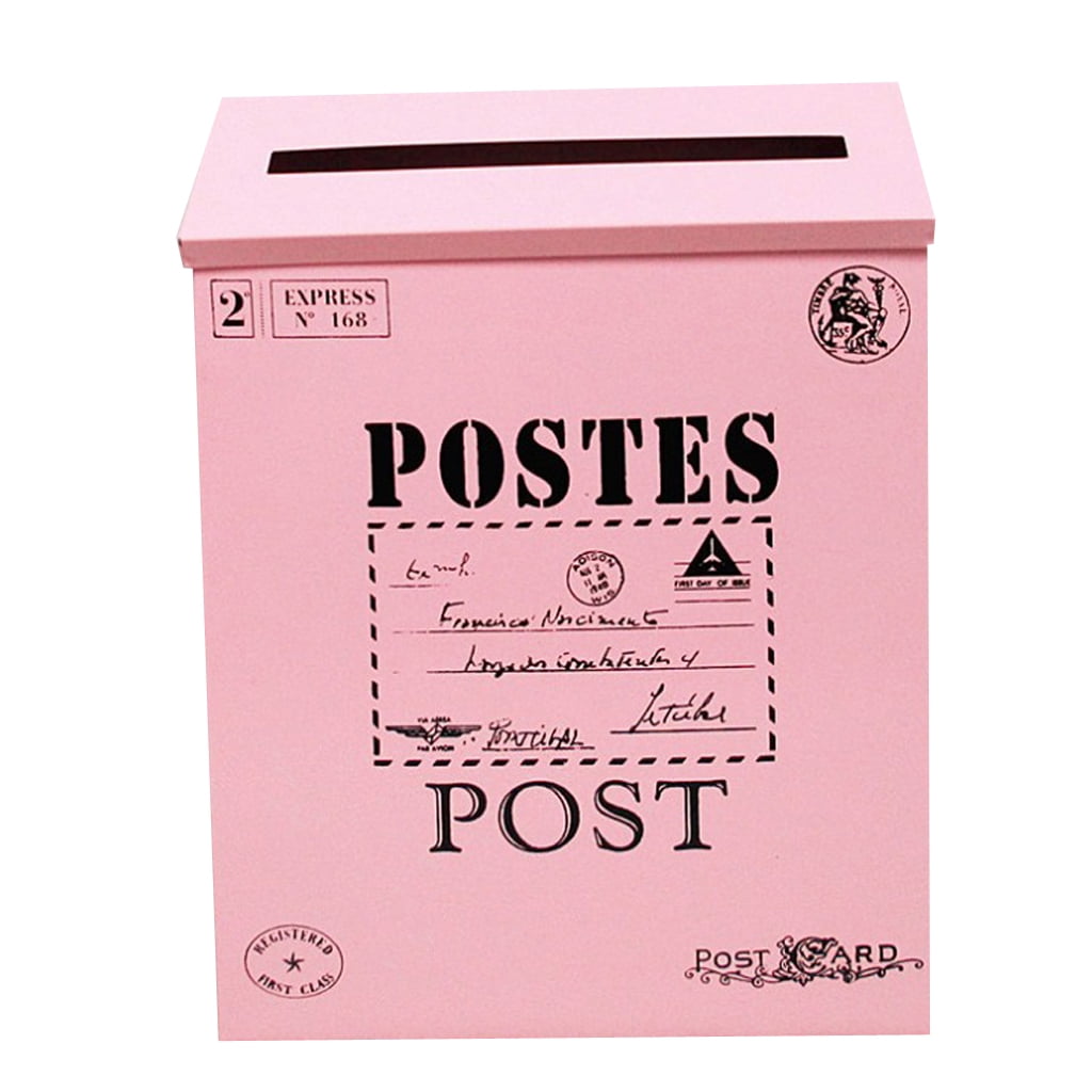 Galvanized Iron Post Mail Box Letterbox Outside Newspaper Box Pink