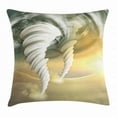 thumbnail image 1 of Tornado Throw Pillow Cushion Cover, Abstract Hurricane Swirls with Sun Clouds on Desert Landscape, Decorative Square Accent Pillow Case, 24 X 24 Inches, Pale Sage Green Beige Yellow, by Ambesonne, 1 of 2