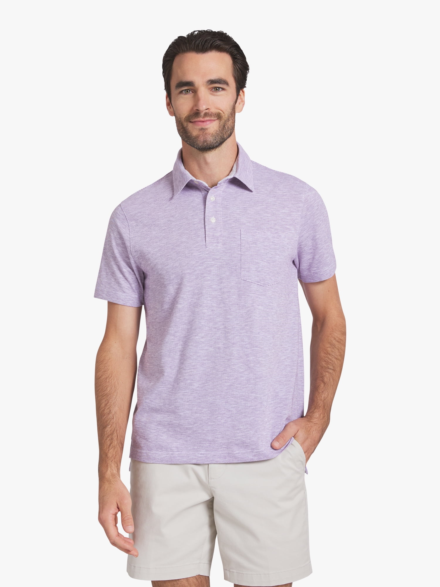 Chaps Men's and Big Men's Harbor Side Slub Short Sleeve Polo Shirt, Sizes S-3XL