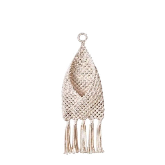 Leodye 1PCS Mail Organizer Wall Mounted Handmade Woven Hanging Basket for Home office Decor -15.35 x 5.90 in