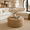 Natural, variant on Casa Pura Furniture Bohemian Scratch-Resistant Round Seagrass Coffee Table with Solid Wood Frame, Off-White