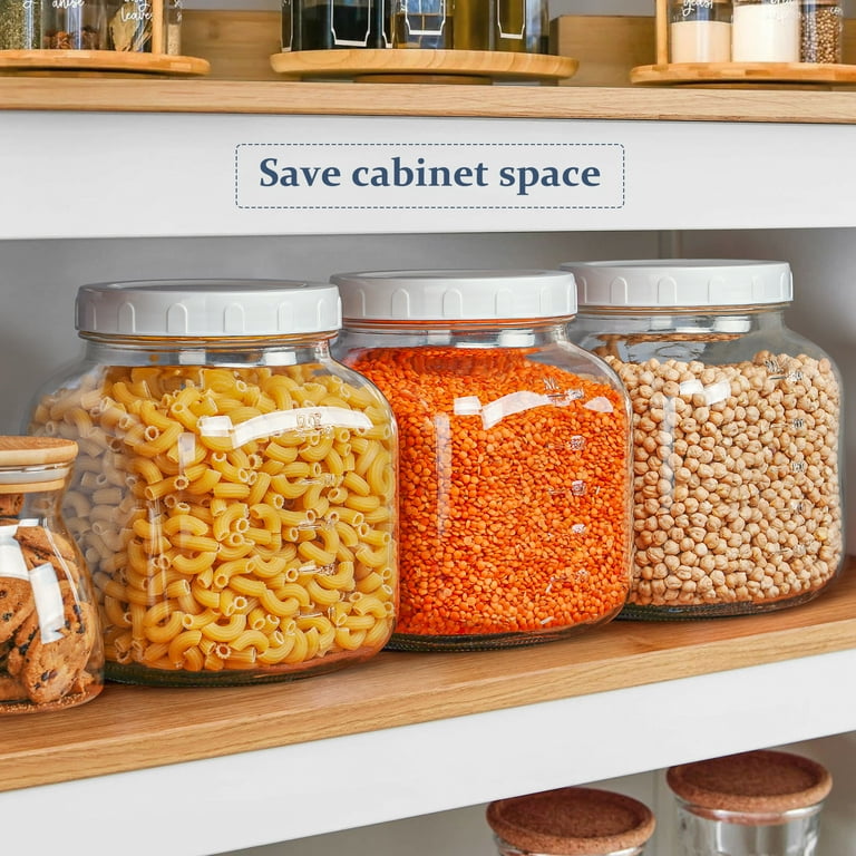 Pack gal Syntic Kitchen Food Storage Jar with Lids, Glass