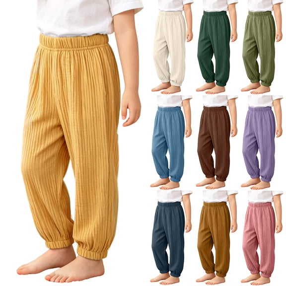 Bixock Boys High Waist Sweatpants with Side Pockets Kids Solid Color Loose Casual Joggers Comfortable Workout Activewear Boys Clothings Size 2-3Years