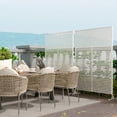 thumbnail image 2 of GloryStar Rustproof Freestanding Metal Privacy Screen Fence, Weather-Resistant Decorative Leaves Panel, Simple Installation for Use on Patio, Deck, Balcony, Garden or Inside the Home, 2 of 8
