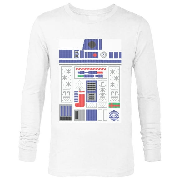 Star Wars R2-D2 Ugly Christmas Sweater - Long Sleeve T-Shirt for Men - Customized-White