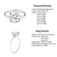 thumbnail image 5 of Cora Jewellery 2.0CT Round Moissanite Enagagement Ring , 10K White Gold, 3.5 US, 5 of 7
