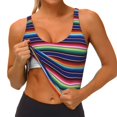 thumbnail image 3 of Picia Mexican Blanket stripes Pattern Sports Bra for Women,Padded Strappy Sports Bras Medium Support Yoga Bra with Removable Cups,Running Yoga Bra-Medium, 3 of 8