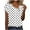 White, variant on Womens Short Sleeve Slant Neck Trendy Loose Top with Artistic Color Gradient Drip Print