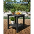 thumbnail image 4 of Towallmark 18 x 15 Inch Adirondack Side Table,&nbsp;2 Tier HDPE Outdoor Patio Table, All Weather End Table For Pool Deck, Backyard, Indoor, Black, 4 of 6