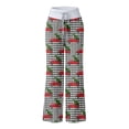 thumbnail image 5 of Casual Wide Leg Pants Womens Cute Printed High Waist Trousers with Drawstring Homewear, 5 of 5