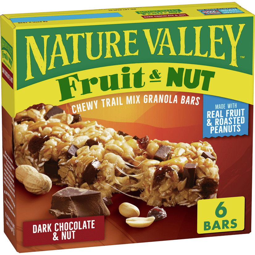 Nature Valley Granola, Fruit & Nut, Dark Chocolate & Nut, 6 ct, 7.4 oz