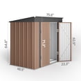 thumbnail image 6 of 6'x4' Outdoor Storage Shed, Asofer Brown Metel Sheds with Lockable Door for Garden, Tool Shed Garden Shed, 6 of 8