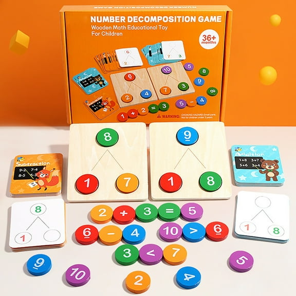 YATAV 1-10 Addition and Subtraction Games,Math Flash Cards for Kindergarten,1st Grade,Wooden Montessori Toys Classroom and Preschool Must Haves,Math Learning and Skill Building