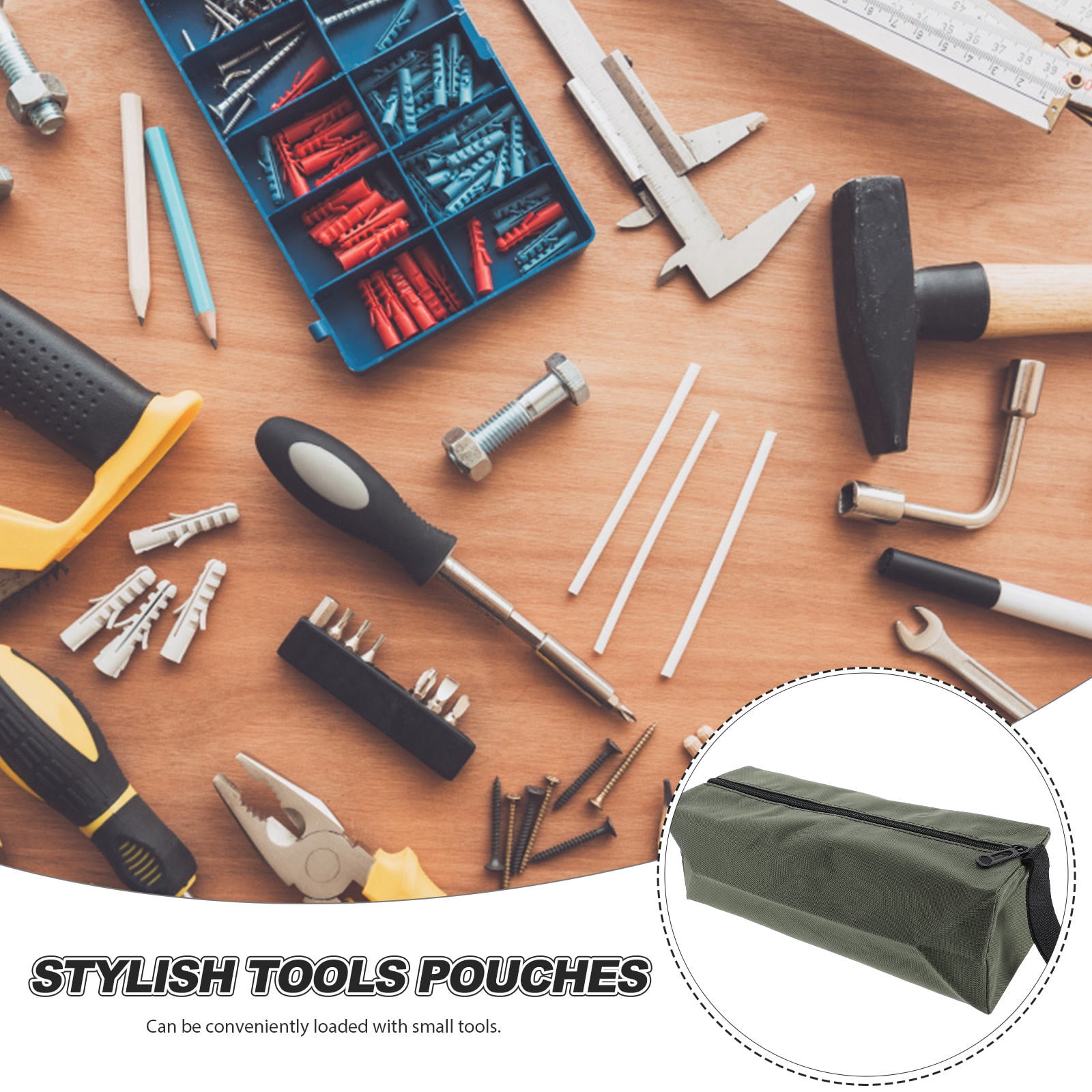 TABLZONE 6-Pack Tool Bags with Zippered Pouches, Heavy Duty Storage Organizers for Professionals and Projects