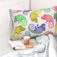 thumbnail image 4 of Fotbe Cute Chameleons Funda de Almohada Decorativa Estilo Occidental, Lujo en Algodón, Fundas para Almohadas King, Cojín Estampado para Decoración del Hogar-14"x20", 4 of 6