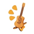 thumbnail image 1 of Caja de madera para púas de guitarra con soporte, estuche de madera para púas, minicaja de almacenamiento creativa para guitarristas, ukeleles y amant, 1 of 9