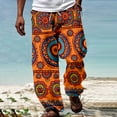 thumbnail image 2 of XIAONU Men's Boho Paisley Print Jogger Pants Elastic Waist Drawstring Casual Trousers Colorful Bohemian Daily Pant, 2 of 5
