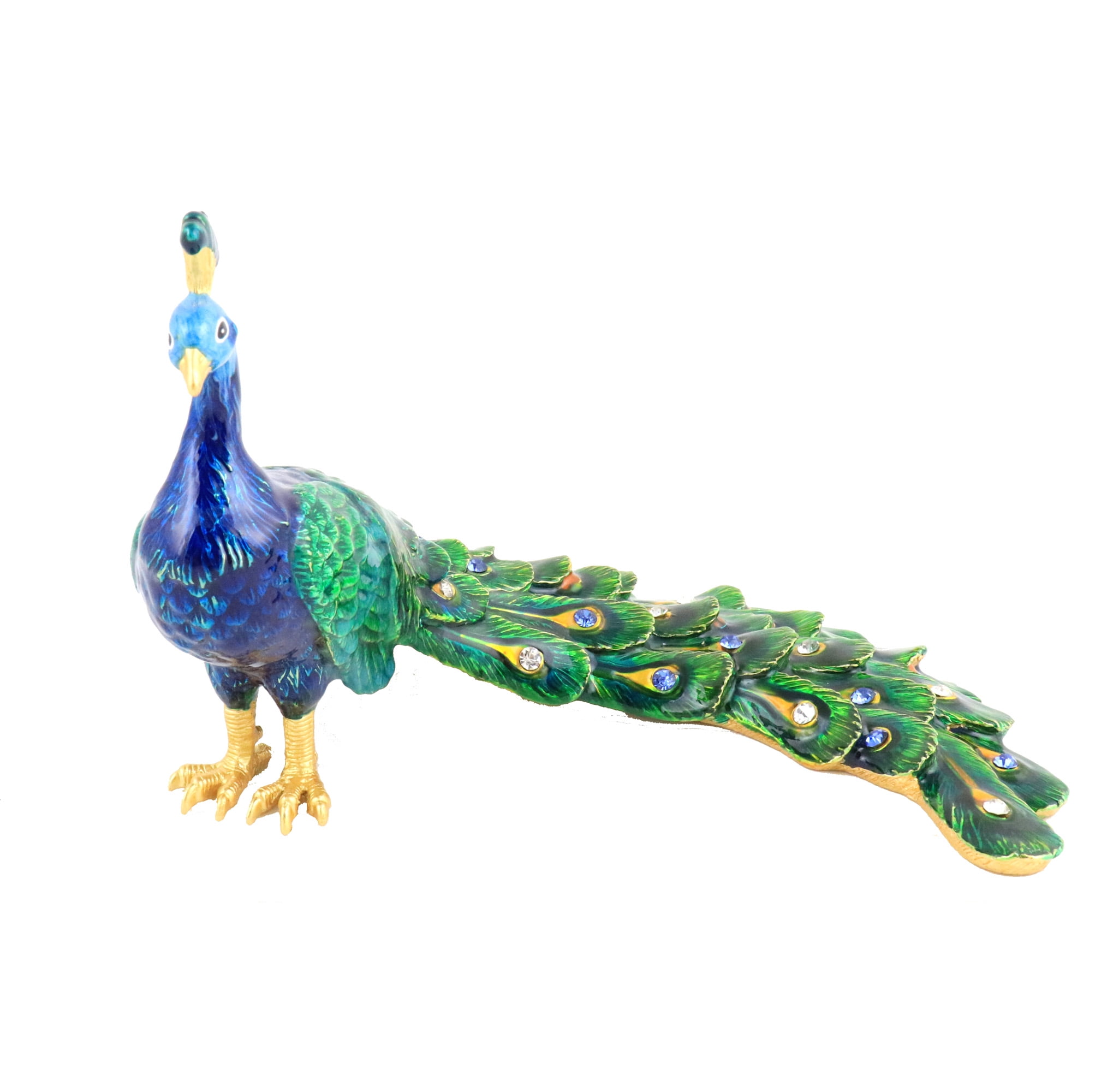 Feng Shui Bejeweled Protection Peacock Statue