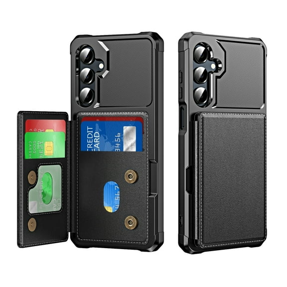 Dteck for Samsung Galaxy A25 5G Case with Card Slot, PU Leather Folio Flip RFID Blocking Protective Phone Cover with Stand for Women Men, Black