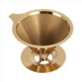 thumbnail image 2 of Double Wall Stainless Steel Titanium Gold Pour over Coffee Dripper Filter with Cup Stand and Handle, 2 of 7