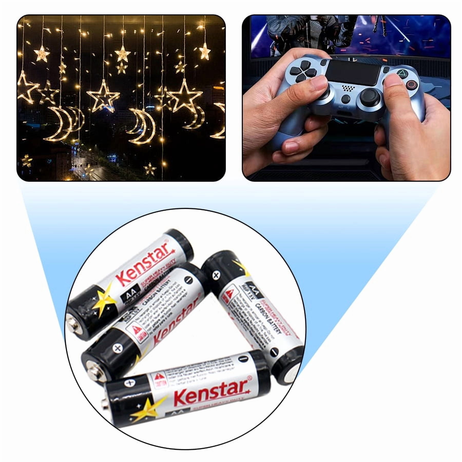 Kenstar AA AAA Batteries, 1.5V Super Heavy Duty Carbon Battery, Cold and Corrosion Resistant for Game Controllers, String Lights