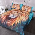 thumbnail image 1 of Ropa de Cama León, Funda Nórdica Cara de León Artística Pintura al Óleo 3D, 3 Piezas Salvaje, 1 of 7