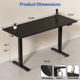 thumbnail image 6 of Lacoo 63" x 24" Sit to Stand Desk Height Adjustable Standing Desk Electric Stand up Table with Phone Stand, Black, 6 of 7