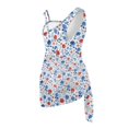 thumbnail image 5 of POLERO Girls' Patriotic One-Piece Swimsuit with Mesh Cover Up Skirt - 250 Years USA Floral Design, Quick Dry, Adjustable Straps for Beach & Pool Vacation (7-18 Years), 5 of 10
