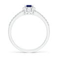 thumbnail image 2 of Angara Natural 0.6 Ct. Blue Sapphire with Diamond Halo Ring in 14K White Gold for Women (Ring Size: 3.5), 2 of 9