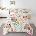thumbnail image 2 of Kawaii Owl Comforter Set Full Size,Cartoon Owl Floral Bedding Set,Cute Colorful Flower Quilt Bed Set Wildlife Animal Print Down Comforter with 2 Pillowcases, 2 of 7