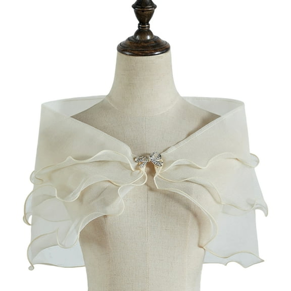 Breathable Bridal Shoulder Wrap 3-layer Lace Capelet Bridal Shrug Tops Shawl