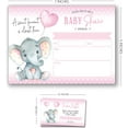 thumbnail image 3 of Elephant Girl Baby Shower Invitations, Peanut Baby Shower Invites with Diaper Raffles Cards, Sprinkle, 20 Invites Including Envelopes, 3 of 6