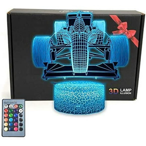 Sports Formula F1 Race Car Roadster 3D Illusion Lamp Decor Night Light, Acrylic, with 16 Colors,Bedroom Decorations Toys Gifts for