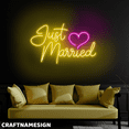 thumbnail image 3 of Craftnamesign Just Married Neon Sign, Wedding Wall Sign, Engagement Wall Decor, 3 of 5