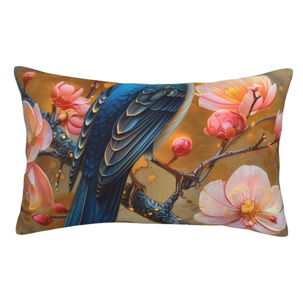 Balery Bluebird Blossom Elegance Funda de Cojín Estampada, Regalos para Mujeres, Regalos de Amor para Ella, Regalos para Novia o Esposa, Funda de Almohada-20"x30"