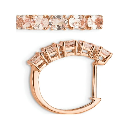 earrings rose hinged hoop morganite 14k oval gold