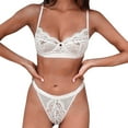 thumbnail image 2 of Outfmvch panties Sets Bras for Women Two Piece Sets Women's Lace Underwear Set Chest Support Underwear Fun Two Set Womens Underwear(clearance) White M, 2 of 5